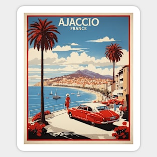 Ajaccio France Vintage Travel Poster Tourism Sticker